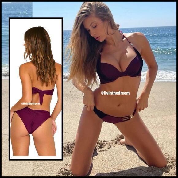 Beach Bunny Rachel Push Up Top & Rachel Skimpy Bottom  XL Set $296 - Picture 1 of 14